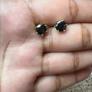 S925 black 2.0ct moissanite 6 prong push back earrings. Retail price $260.00 USD